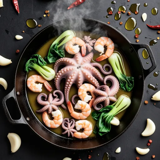 Seafood and Bok Choy Ajillo