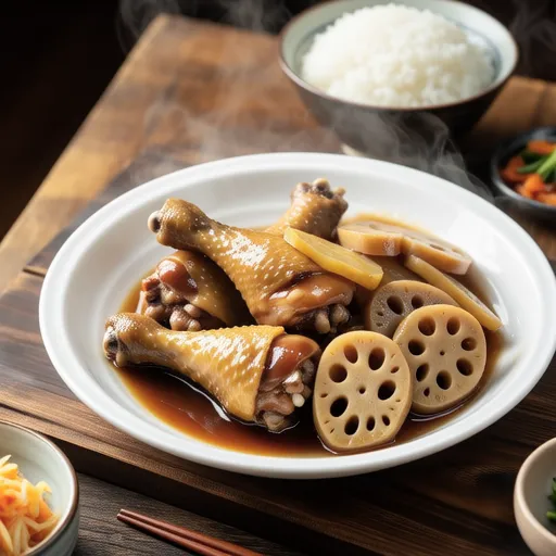 Simmered Lotus Root and Chicken Thigh with Miso