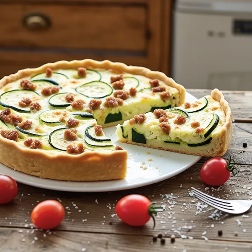 Zucchini and Ground Pork Quiche