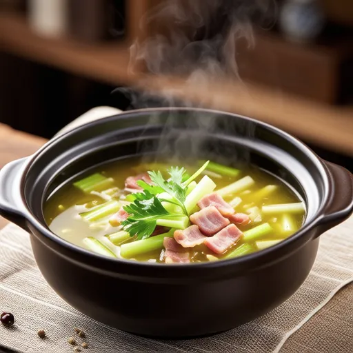 Celery and Bacon Consomme Soup