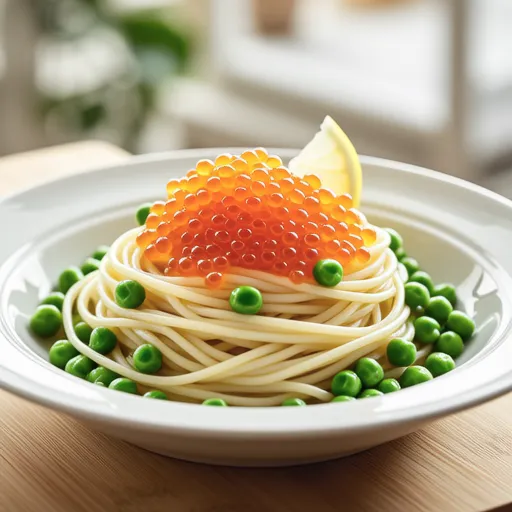 Mentaiko Pasta with Pea Shoots