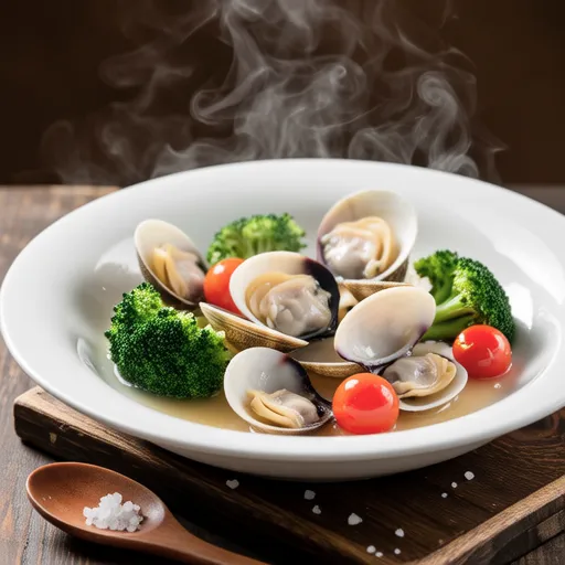 Broccoli and Clams Steamed in White Wine