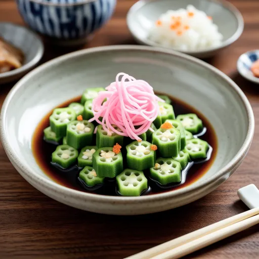 Myoga and Okra with Ume Dressing