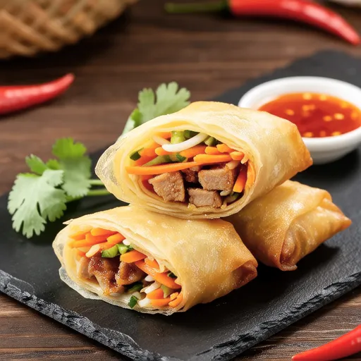 Carrot and Vermicelli Spring Rolls