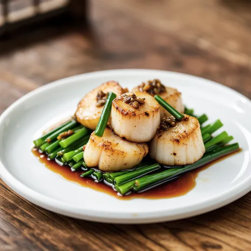 Stir-fried Scallops and Garlic Chives with Oyster Sauce