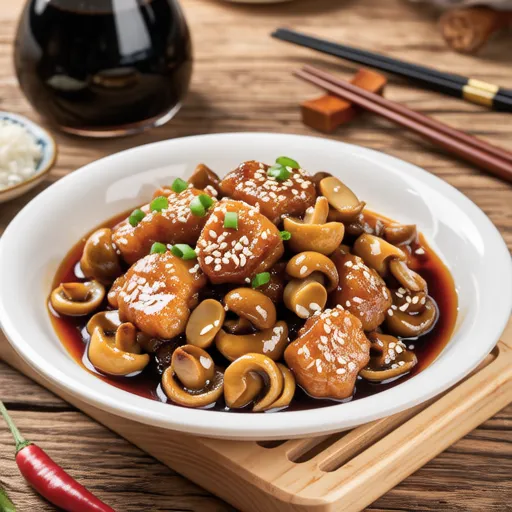 Stir-fried Fish Cake and Mushrooms