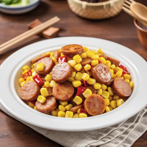 Young Corn and Sausage Curry Stir-fry