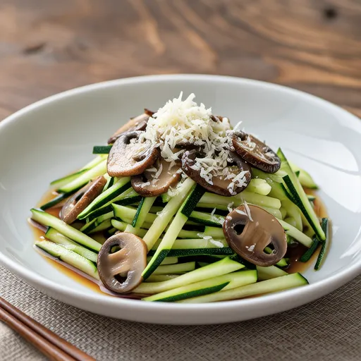 Zucchini and Shimeji Cheese Marinated Side Dish