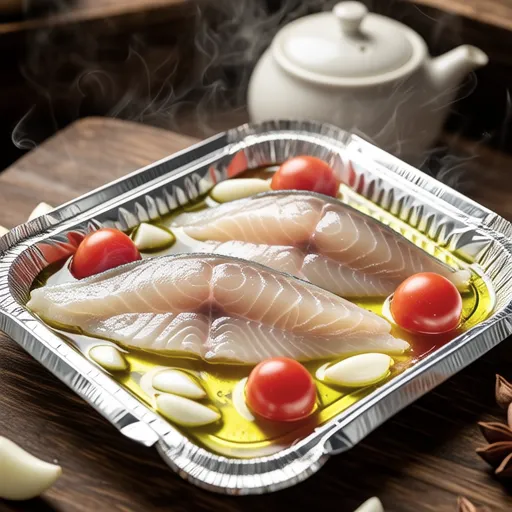サンマとトマトの洋風ホイル蒸し