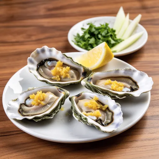 Pan-fried Oysters with Lemon Daikon Garnish
