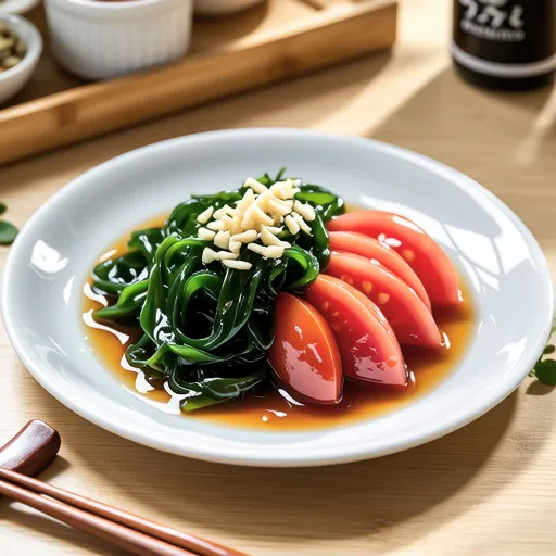 Tomato and Okahijiki with Ponzu Sauce