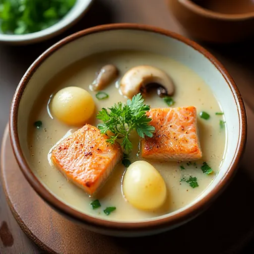 Salmon and Mushroom Japanese-style Stew