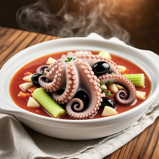 Celery and Octopus Tomato Olive Stew