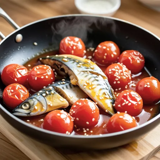 Mini Tomato and Canned Mackerel Ponzu Stir-fry