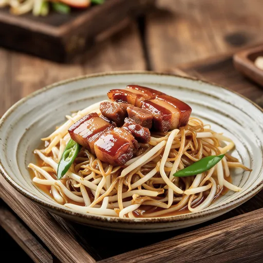 Stir-fried Bean Sprouts and Pork with Ume Paste
