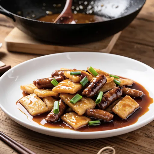Stir-fried Fish Cake and Sausage with Oyster Sauce