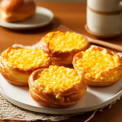 Lanche de Pão Matinal com Milho e Queijo