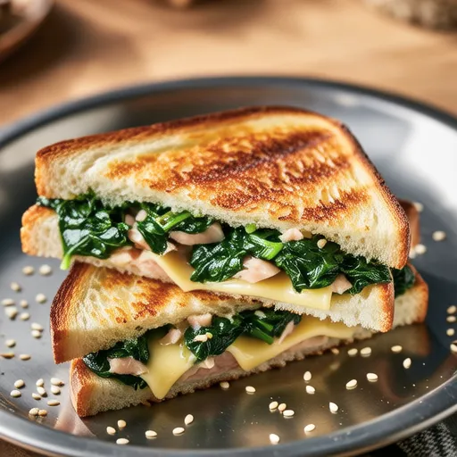 Spinach and Tuna Hot Sandwich