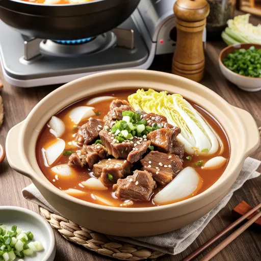Spicy Pork and Napa Cabbage Radish Soup