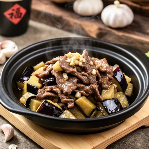 Beef and Eggplant Garlic Butter Soy Sauce Stir-fry