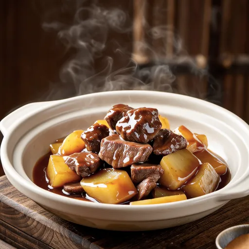 Beef and Burdock Simmered in Sweet Soy Sauce
