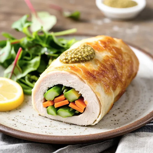 Chicken Breast Roll with Asparagus and Carrot