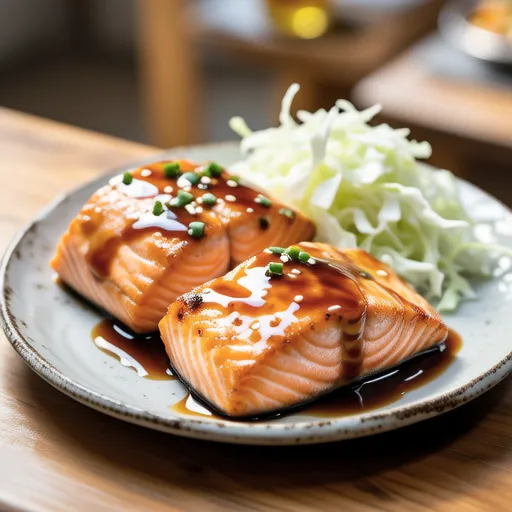 Salmon Teriyaki with Mustard Flavor