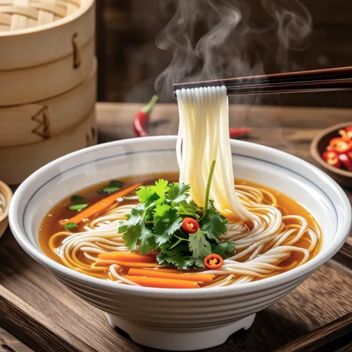Chinese Soup with Glass Noodles and Komatsuna