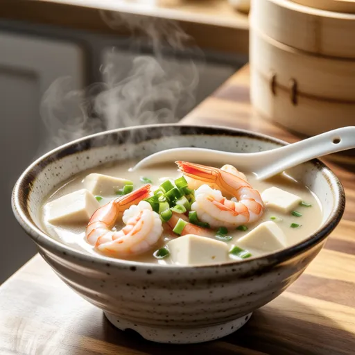 Shrimp and Crumbled Tofu Soup