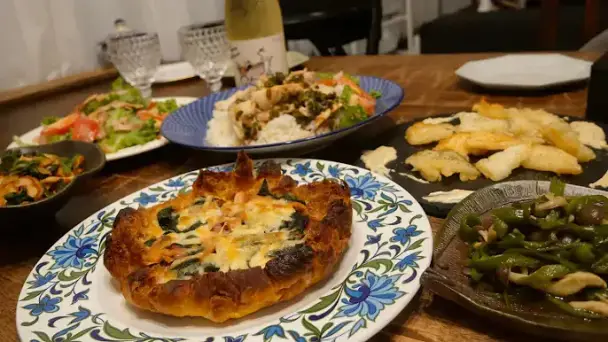 ベーコンとほうれん草のクロワッサンキッシュ