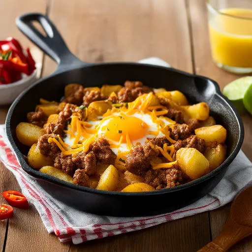 Mexican Beef and Potato Breakfast Skillet