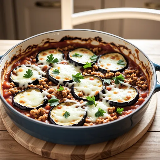 Eggplant Meat Sauce Gratin