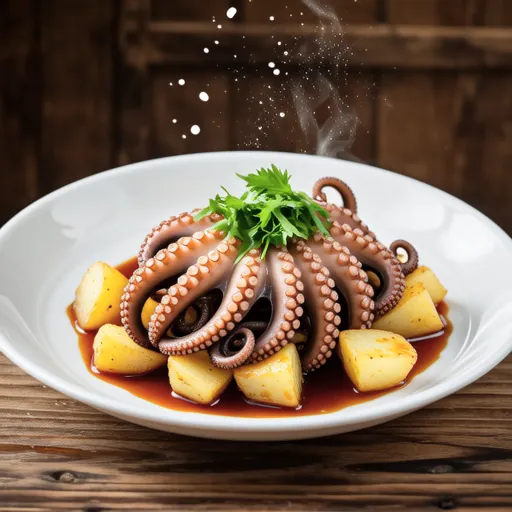 Octopus and Potato Butter Soy Sauce Stir-fry