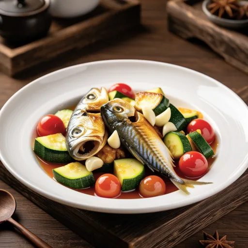 Hamachi and Zucchini Garlic Stir-fry
