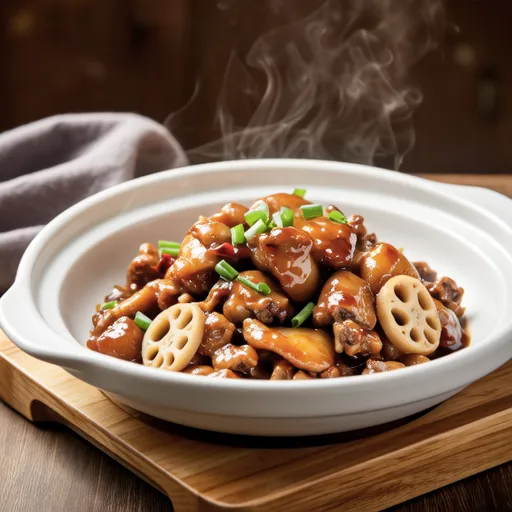 Sweet and Spicy Stir-fried Lotus Root and Chicken