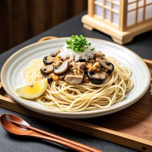 Handmade Nameko Mushroom Japanese Pasta