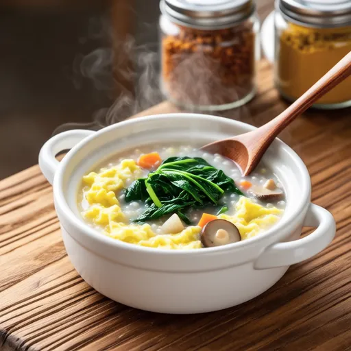 Spinach Egg Curry Porridge