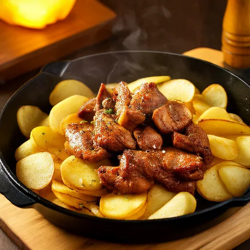 Potato and Chicken Pan-Fried Dish
