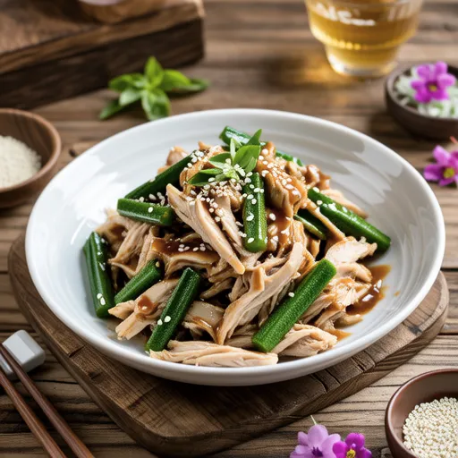 Chicken Tender and Okra with Natto