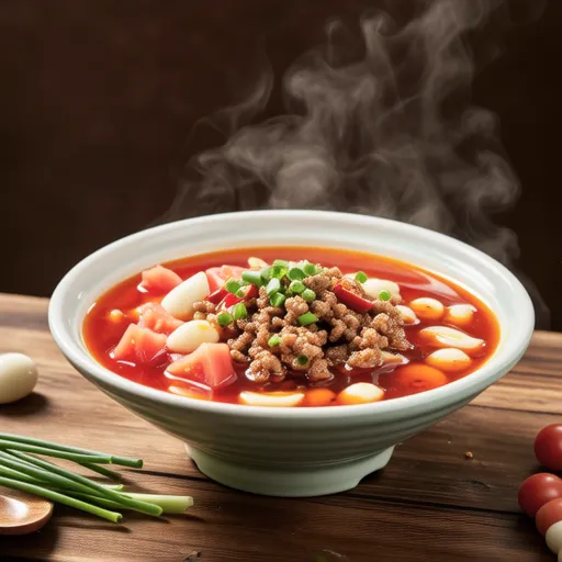 Spicy Tomato and Ground Pork Soup