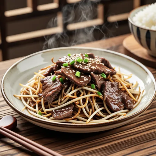 Beef Brisket Stir-fry with Bean Sprouts