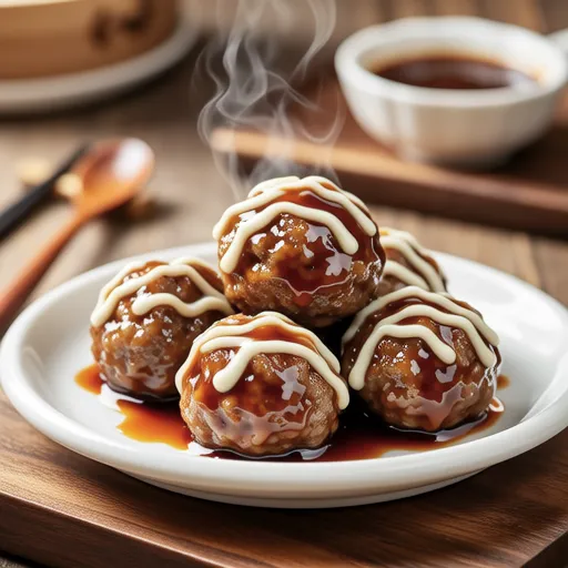 Fluffy Tsukune with Teriyaki Mayo Sauce