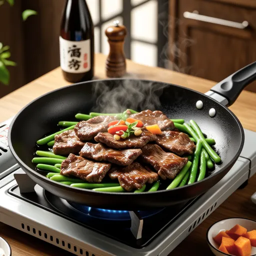 Sweet and Spicy Stir-fried Beef and Green Beans