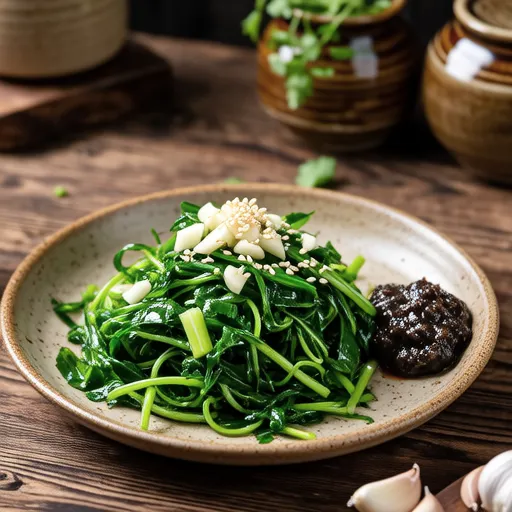 Minari Doenjang Salad (Korean Water Parsley Miso Mix)