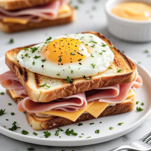 Onion Ham Cheese Open Toast