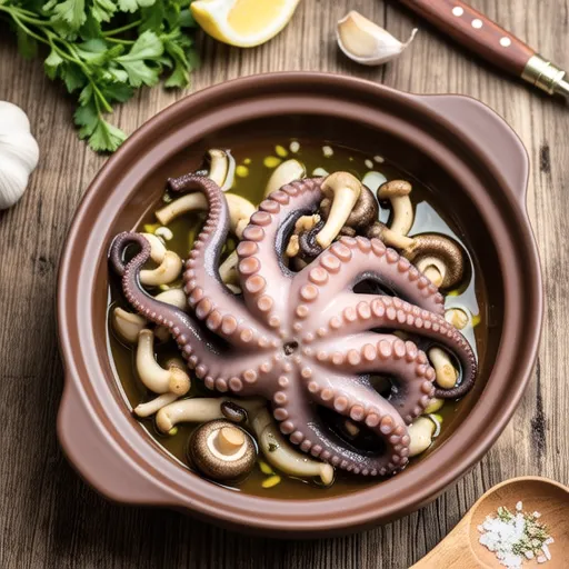 Eringi and Octopus Ajillo