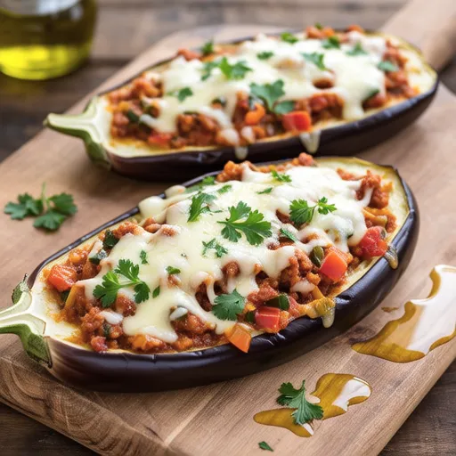 Soft Eggplant Boat Pizza