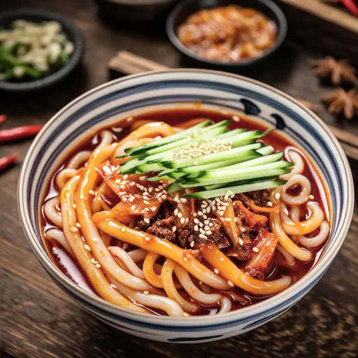 Kimchi Bibim Guksu (Spicy Mixed Noodles with Kimchi)