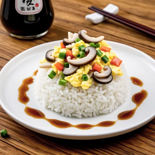 Enoki Mushroom Egg Rice Bowl