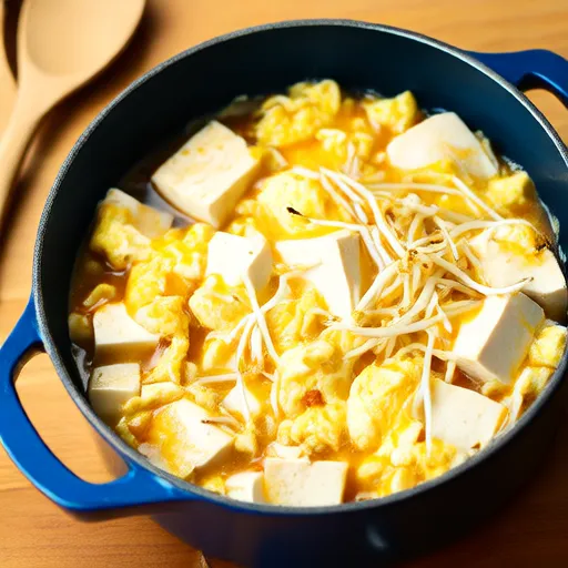 豆もやしと豆腐と卵の炒め物